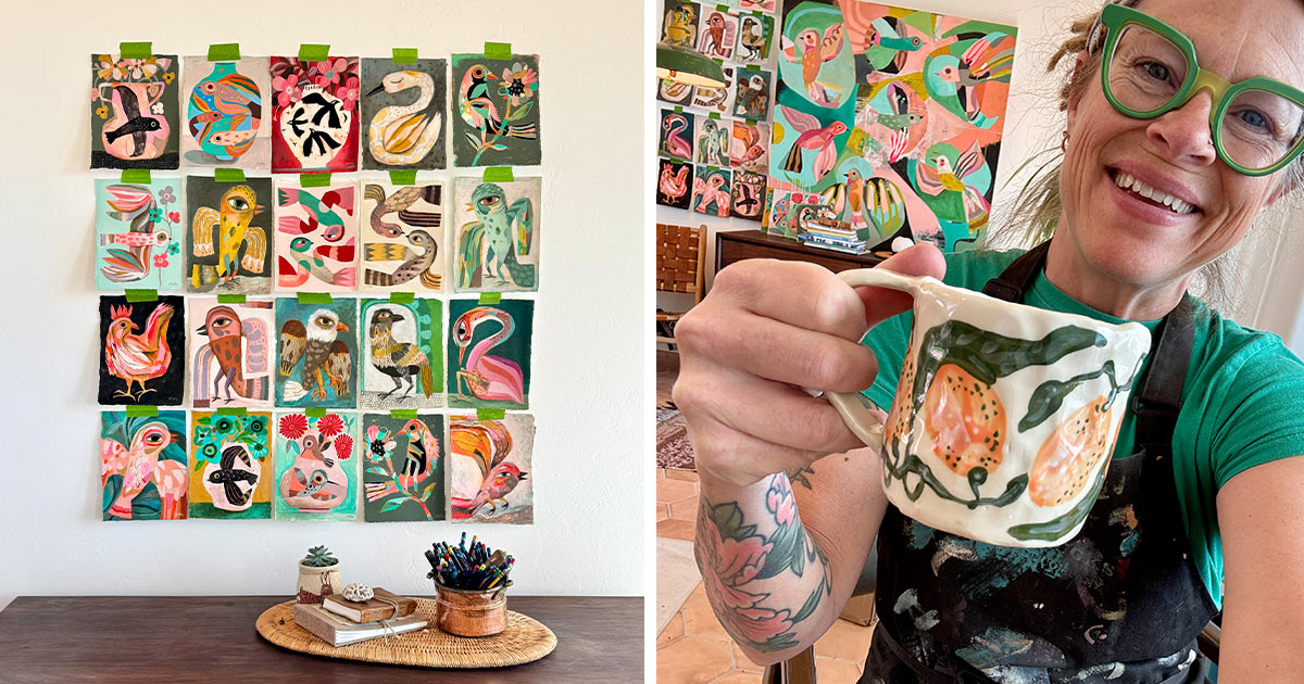 Michelle Allen and creative bird board