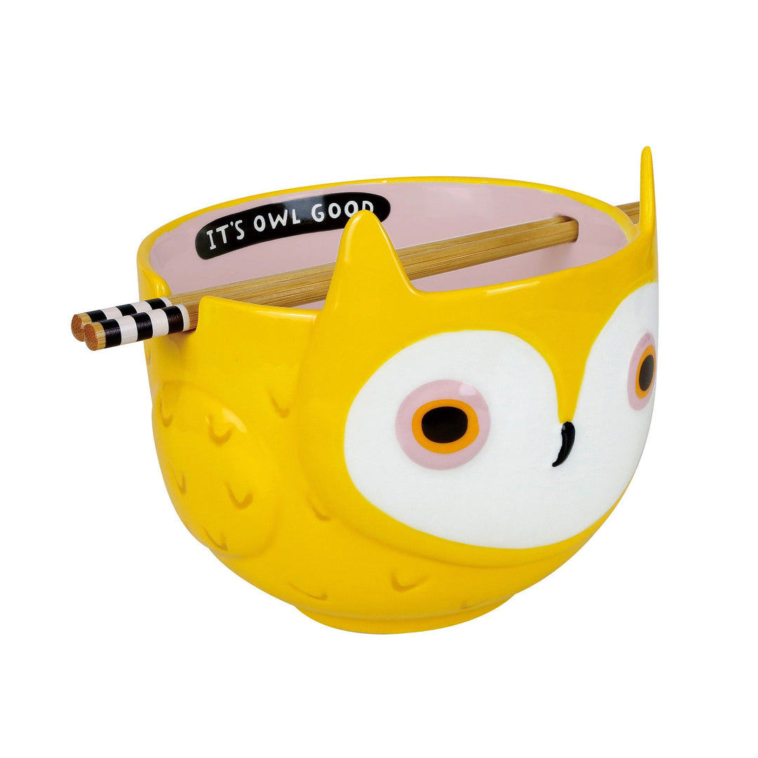 Owl Bowl with Chopsticks