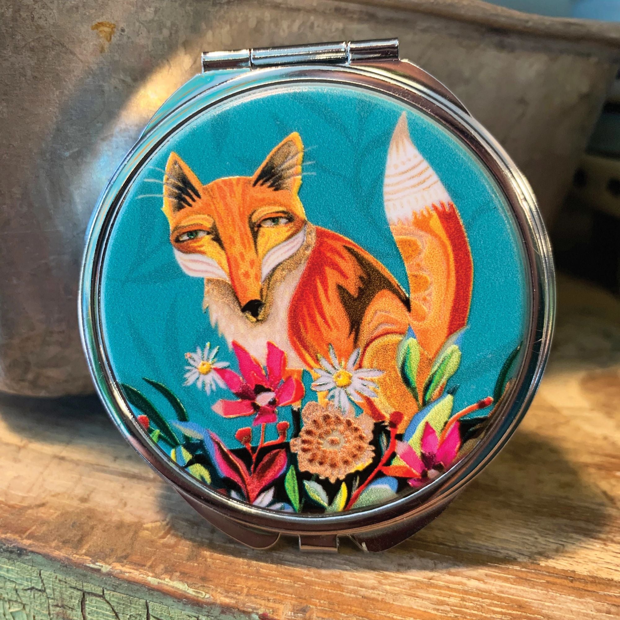 Fox and Flowers Pill Box