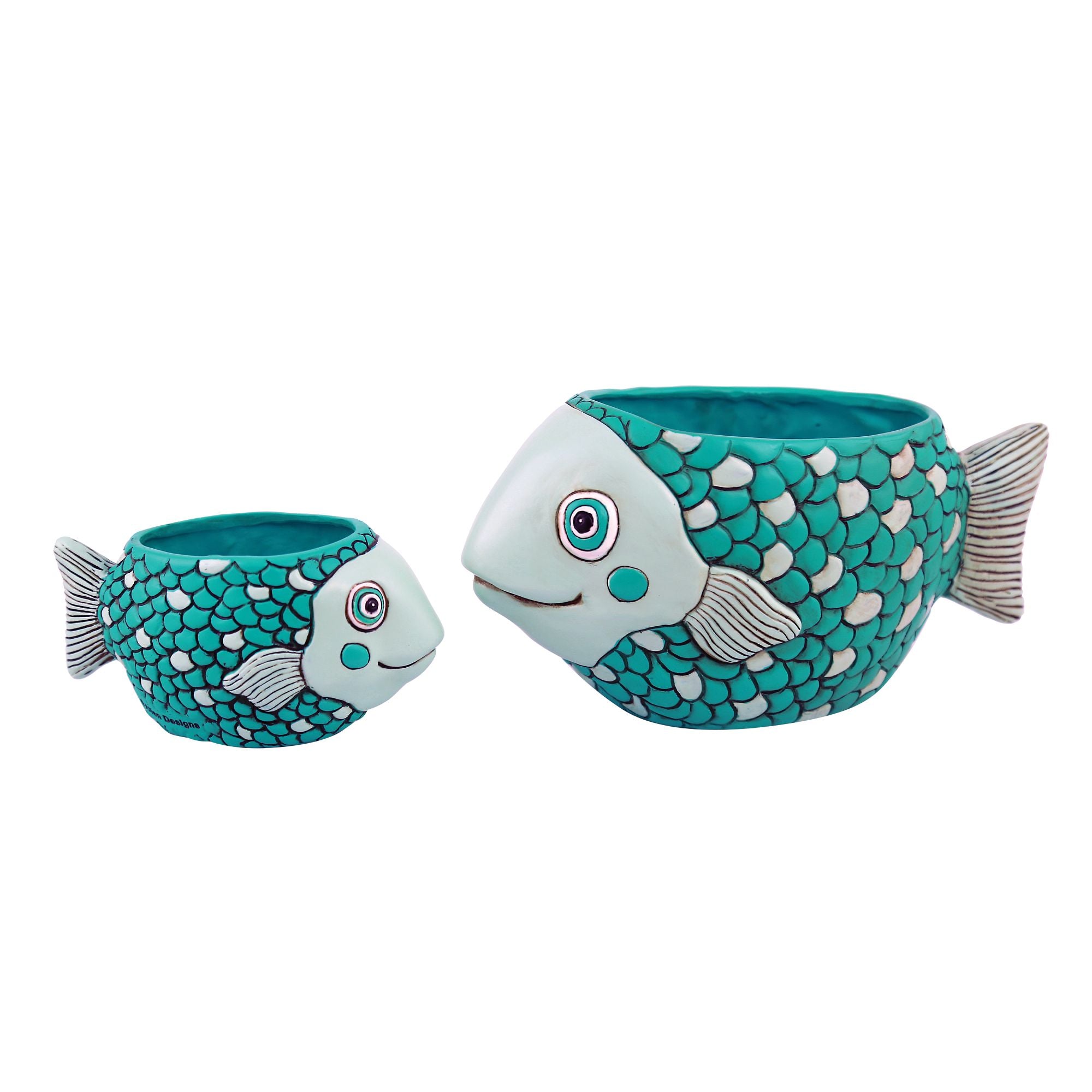 Teal Fish Planter